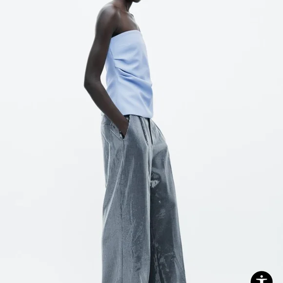 Zara, Powder Blue Tube top, Size Small - Picture 2 of 7